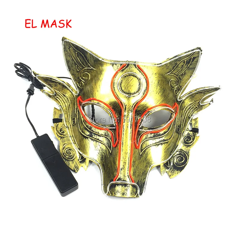 New arrival EL mask Sound Activated EL Wire Halloween mask LED Prom makeup party masks Party Decoration Luminous mask