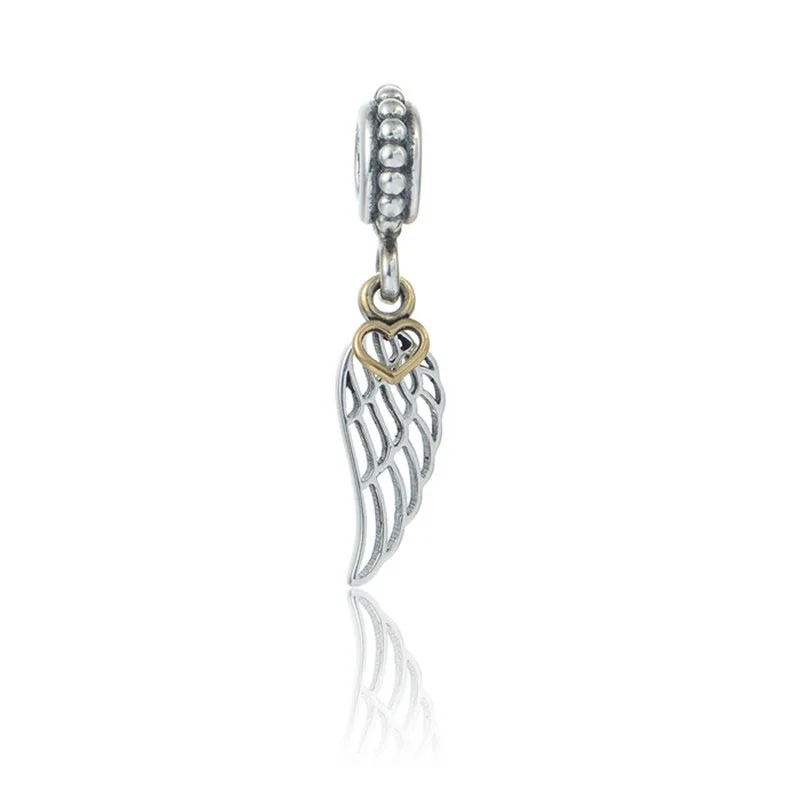 

Sterling Silver Jewelry Women DIY Silver Beads Fits Europe Charms Bracelet Angle Wing Dangle Pendant European Charm Jewelry