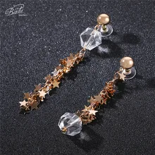 Badu Transparent Crystal Long Drop Earring Golden Zinc Alloy Elegance Jewelry Fashion Earrings Wholesale Dropshipping Badu Transparent Crystal Long Drop Earring Golden Zinc Alloy Elegance Jewelry Fashion Earrings Wholesale Dropshipping