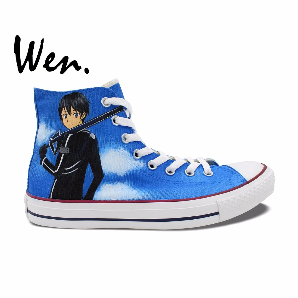 blue high top shoes