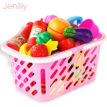49 шт./компл. пластиковые Кухонные Детские ролевые пищевой реквизит корзина для фруктов и овощей режущая игрушка для детей образовательная игра дом игрушки