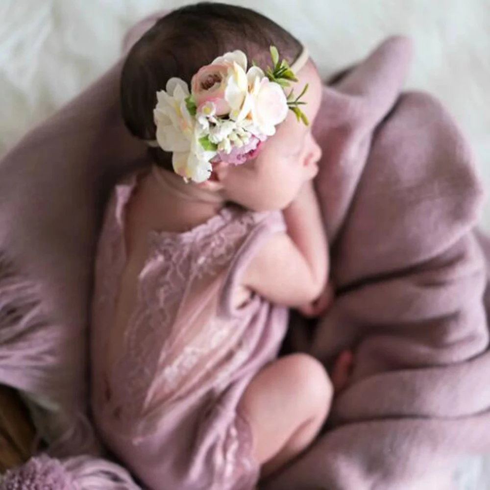 Новые 3 предмета, для малышей, свадебное платье с цветочным узором для волос повязка-венок цветочный венок фон для фотосъемки