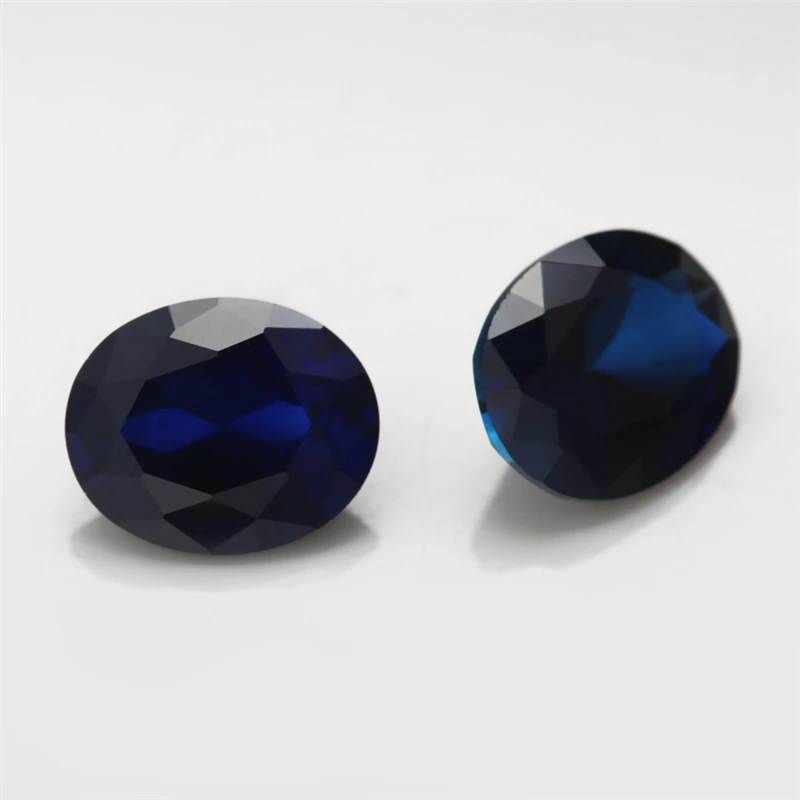 Размер 3x5~ 10x12 мм 34# синие камни камень овальной формы корунд синтетический корунд камень для ювелирных изделий