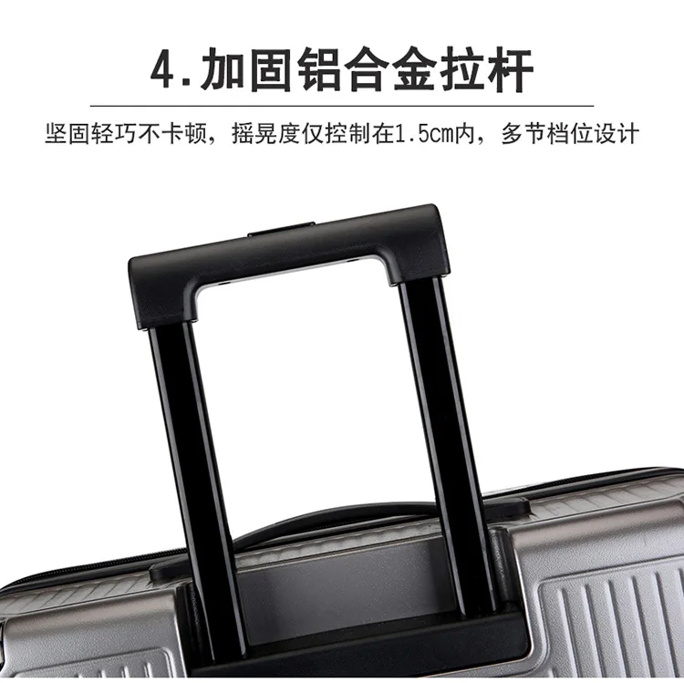 Travel Luggage Trolley Alloy Business Rolling Airplane Luggage Explosion Proof Zipper Suitcase Spinner Wheels Trunk (8)