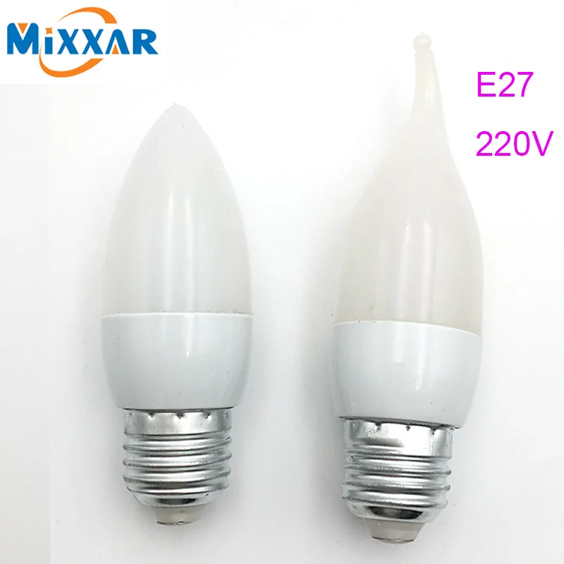 

LED Bulb E27 220V LED Candle Light Lamp SMD2835 Bombilla Lampada Warm White/White High Quality