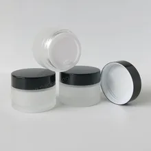 12x30 г стеклянная банка для крема черный колпачок бутылка образец флакон пустой косметический контейнер маленькая многоразовая портативная упаковка