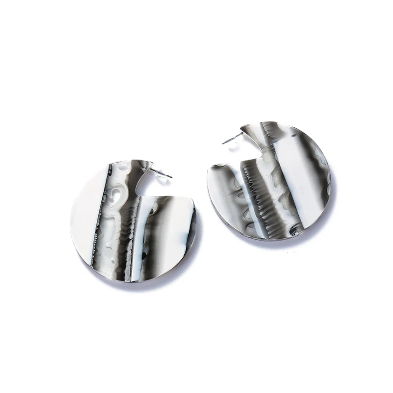 

Bohemia Acetate Board Acrylic Earrings For Women Gradient Striped Round Geometric Stud Earrings Big pendientes Fashion Jewelry