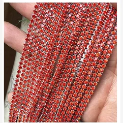 Vibrant 30 - Color Glass Crystal Rhinestone Chain for DIY Fashion and Decor (Orange red)