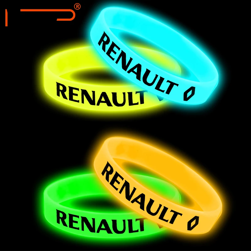 

1pcs Luminous car badge Silicone holographic bracelet sport bracelet wristband for Renault Megane 2 3 Duster Logan Clio Laguna