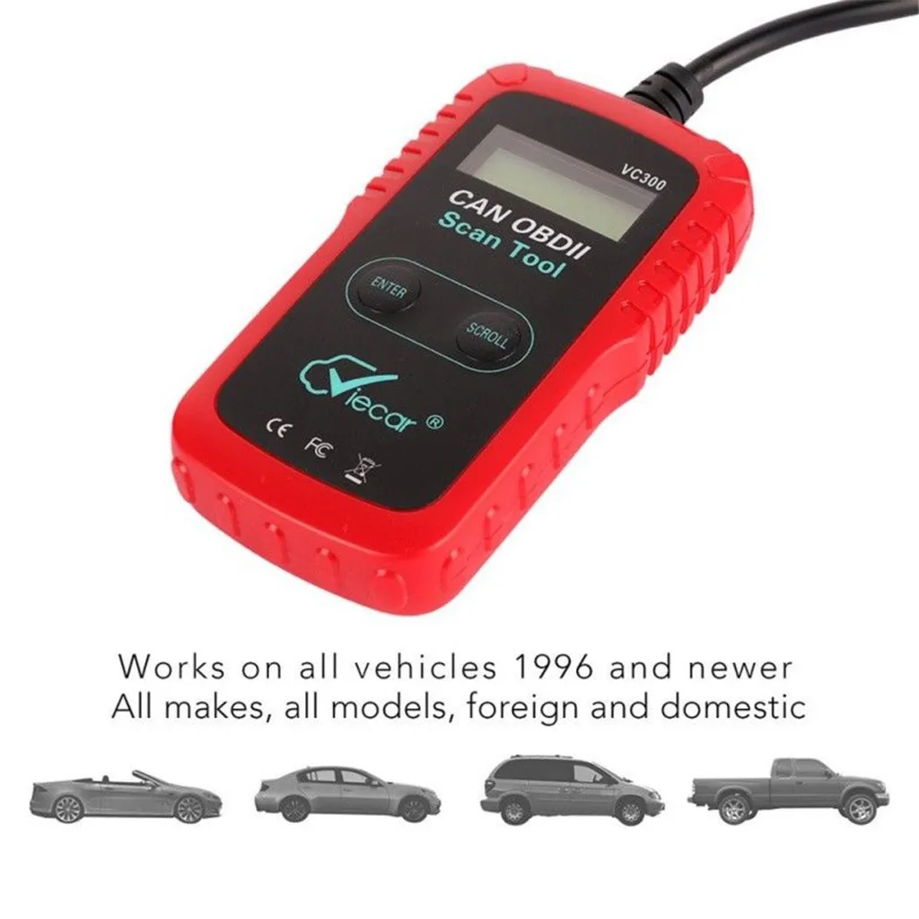 Viecar VC300 считыватель кодов неисправностей автомобиля OBD2 OBDII диагностический сканер для всех 1996 и более новых автомобилей M28