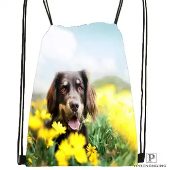 

Custom dog-with-flower-romantic-rose Drawstring Backpack Bag Cute Daypack Kids Satchel (Black Back) 31x40cm#180611-03-105