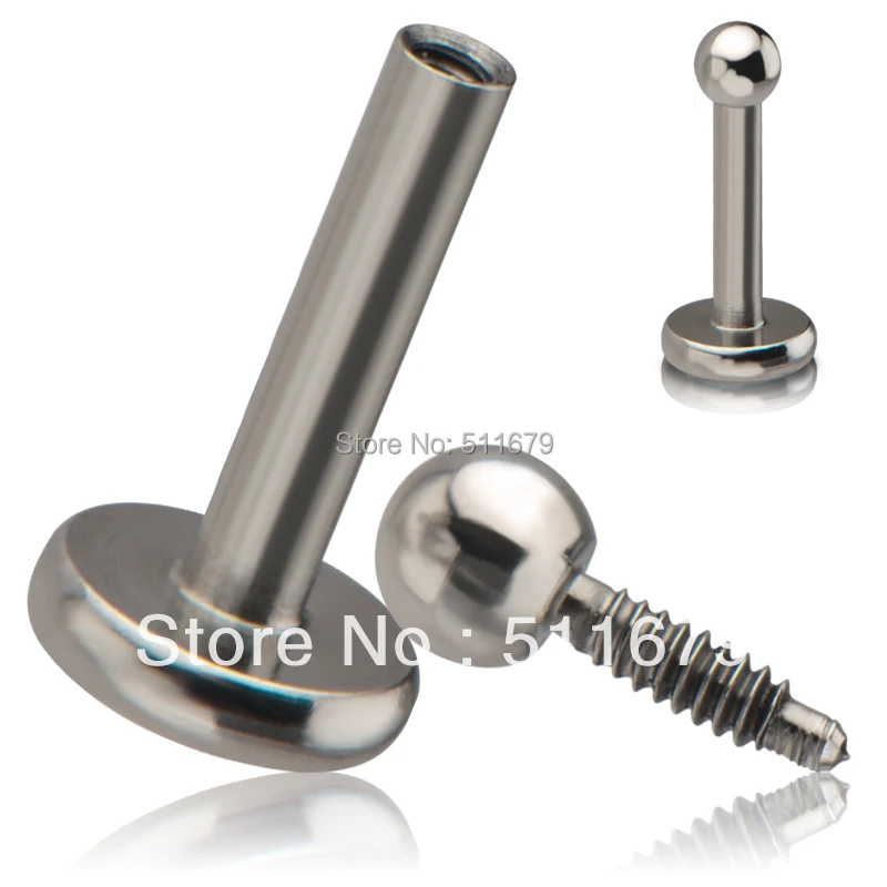 

Stainless 16g(1.2mm) Internally Threaded Ball Lip Labret Monroe 50pcs/lot Body Jewelry Free Shipping