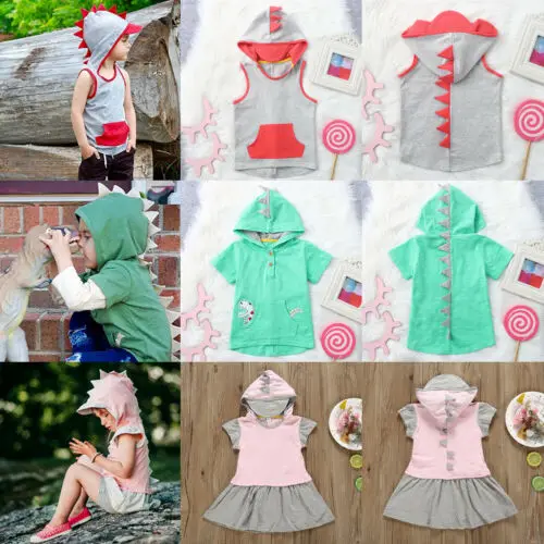 

Dinosaur Newborn Kids Baby Boy Girl Hooded Tops T-shirt Trousers Clothes