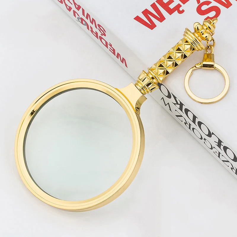 

1pcs 8X 60mm Handheld Magnifier With Floral Handle Frame Magnifying Glass Loupe For Reading Jewelry