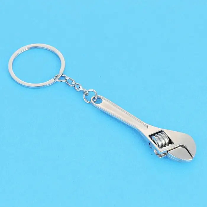 Mini Metal Adjustable Tool Wrench Spanner Key Chain Ring Keyring Gift SLC88