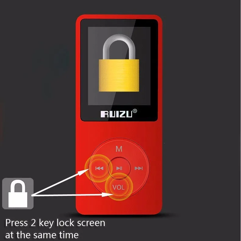 MP3-плеер ruidu X02 с экраном 1,8 дюйма, может воспроизводить 80 часов с FM, электронной книгой, часами, диктофоном