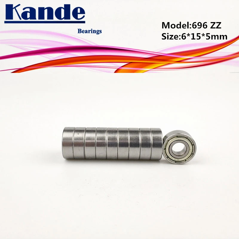 Kande подшипники 696ZZ 10 шт. ABEC-1 696-2Z ABEC-3 696ZZ ABEC-5 696 ZZ Миниатюрный шариковый подшипник с глубоким жёлобом 6x15x5 мм 696