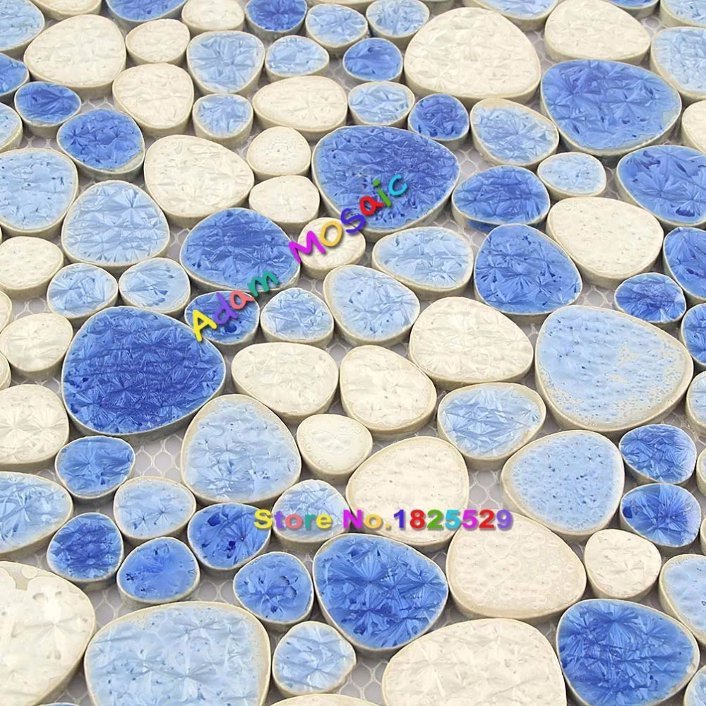 Blue White Pebble Mosaic Tile Ceramic Wall Art Sheet Swimming Pool Floor Tiles Bathroom Design Pool Floor Ceramic Tile Flooring Bathroombathroom Tile Floor Aliexpress