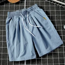 Womail, мужские шорты, летние, повседневные, свободные, с поясом, с карманами, хлопок, для улицы, чистый цвет, с эластичной резинкой на талии, шорты, Прямая поставка, Apr29