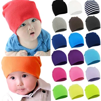 

Autumn Winter Children Beanies Cap Solid Color Cotton Warm Baby Hat Boys Girls Child Toddler Skullies Cap Cute Crochet Kids Hat