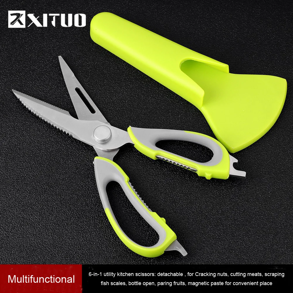 

XITUO Kitchen Shears Multi-Purpose Utility Kitchen Scissors with Blade Cover - Stainless Steel Heavy Duty Chicken Bone Scissors