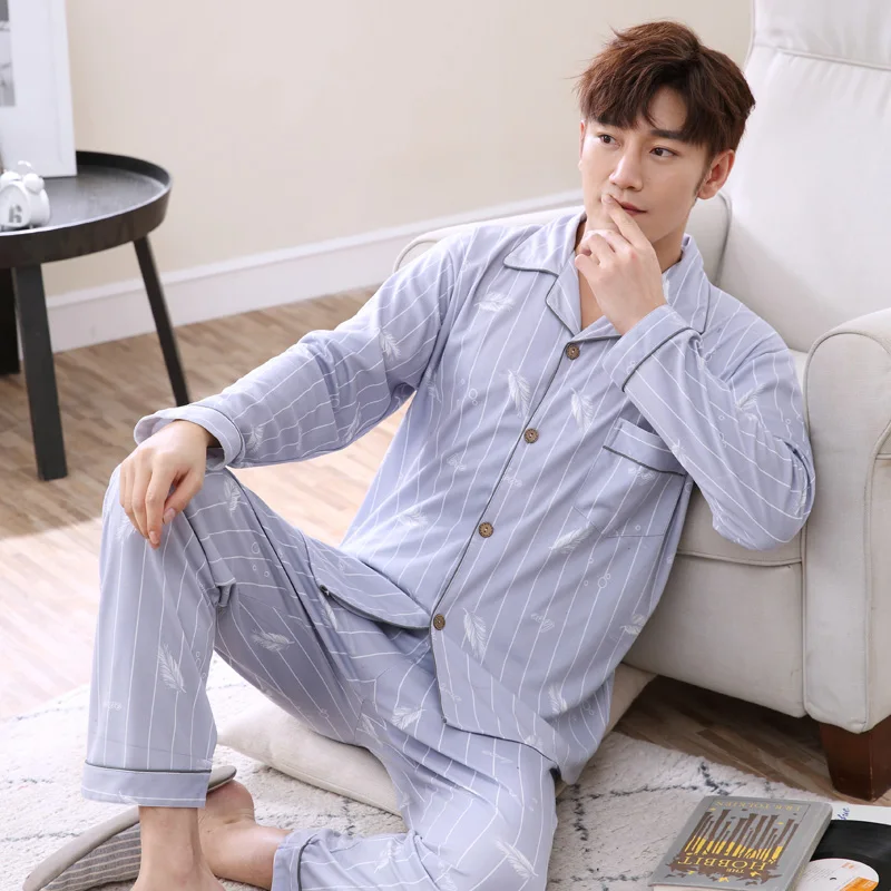 Хлопок, 99% Пижамный костюм, теплые пижамные комплекты, подходящие для европейских размеров, удобные пижамы, Мужская одежда для сна, эластичная S91