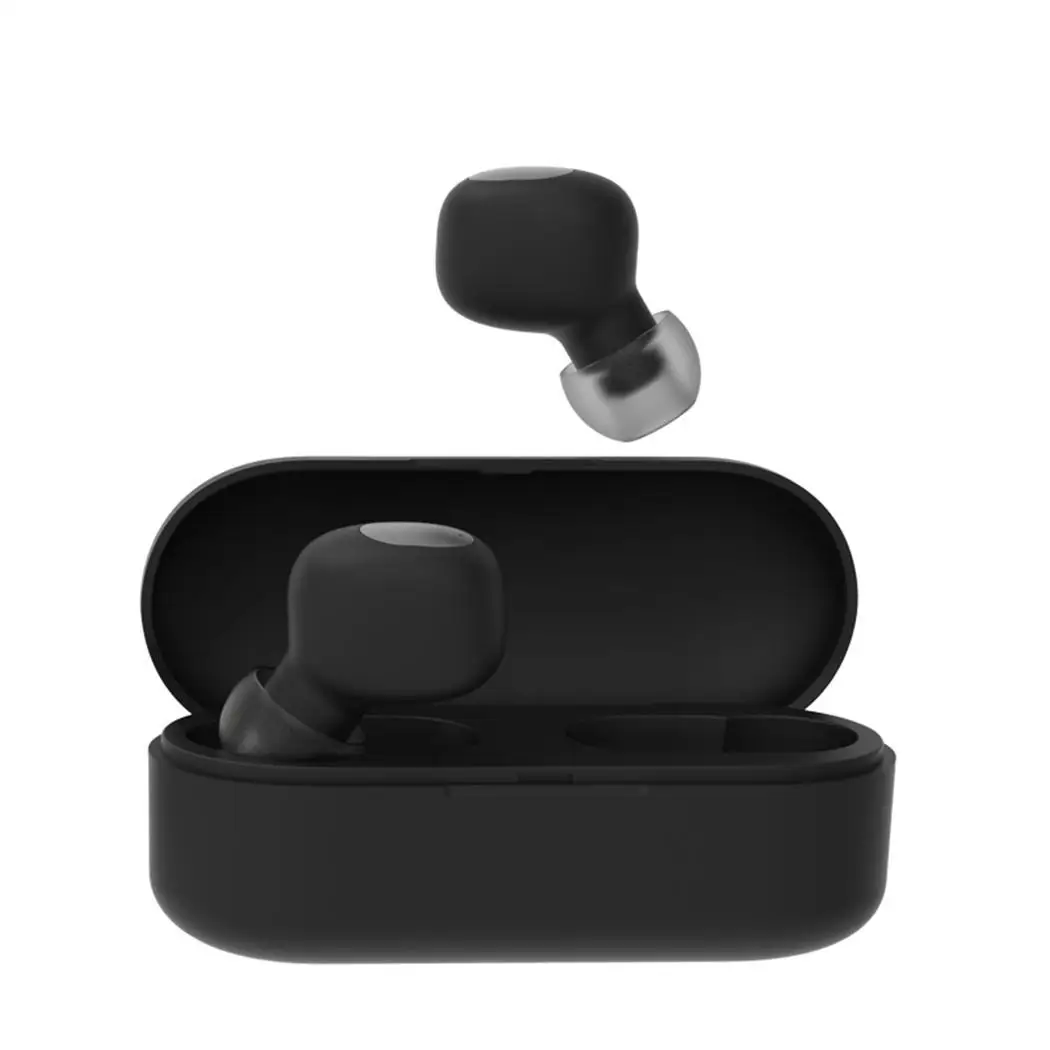 black Мини Bluetooth V5.0 наушники беспроводные наушники-вкладыши с зарядной коробкой бинауральные умные шумоподавлением наушники с шумоподавлением для iOS Android - Цвет: black