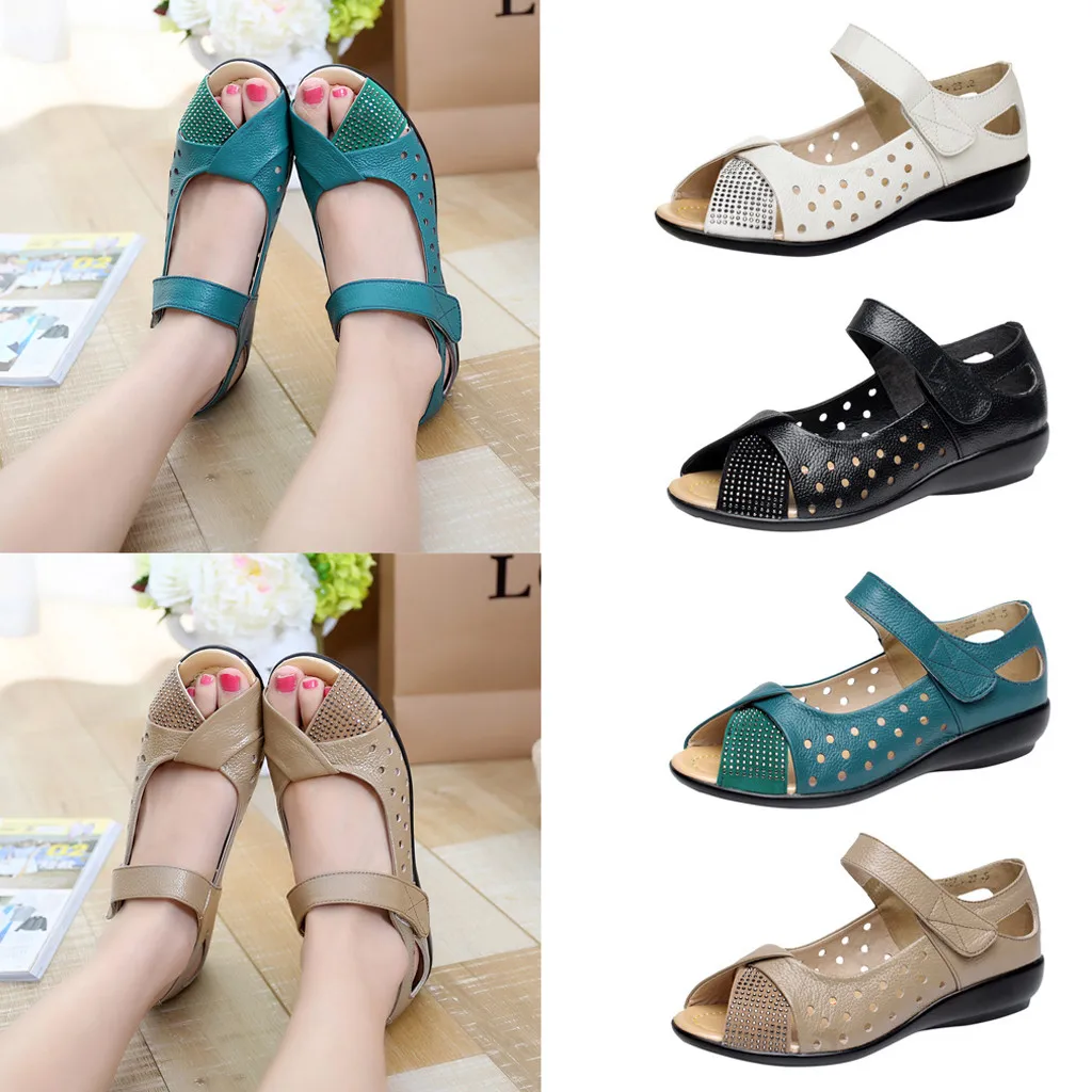 Black Summer New Cute Slip-On Kids Flats Girls Youth Sandals Shoes Size 9-4