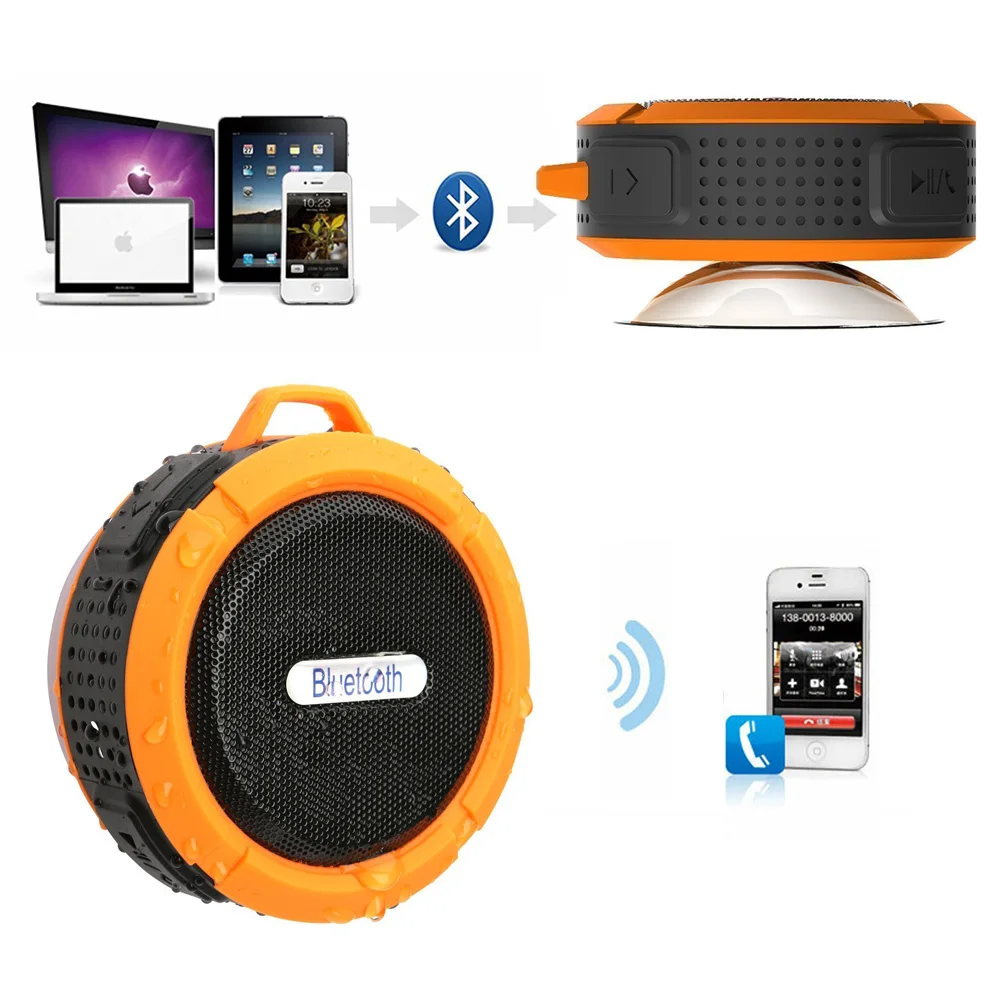 

Speaker Wireless Bluetooth Speaker Sucker Bathroom Waterproof Loudspeaker with Mic for Xiaomi Caixa de som altavoz Bluetooth