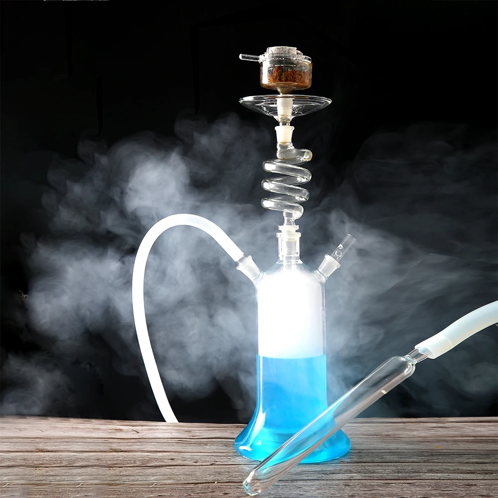 

led spiral glass shisha spring hookah coil nargile smoking waterpipe luces shisha luz chicha led light waterproof remote control
