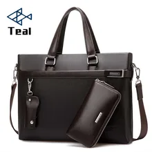 Набор из 3 предметов, мужской кожаный портфель, мужские деловые Офисные Сумки, мужской портфель высокого качества, черный, коричневый портфель для ноутбука