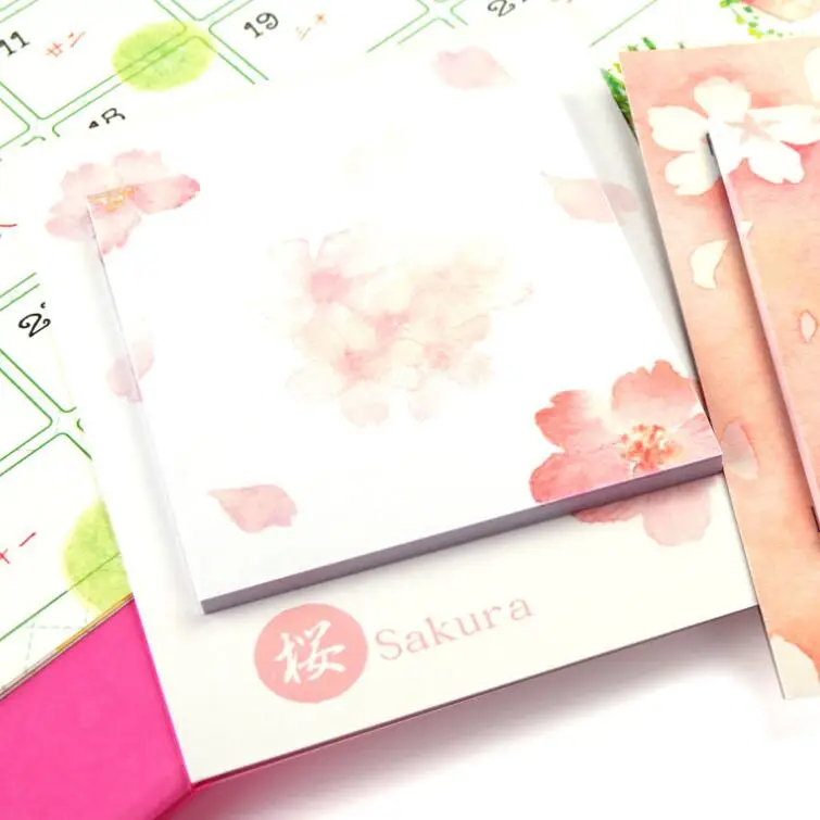 20 упаковок/партия Новые Романтические блокноты Sakura 8 дизайнов квадратная липкая