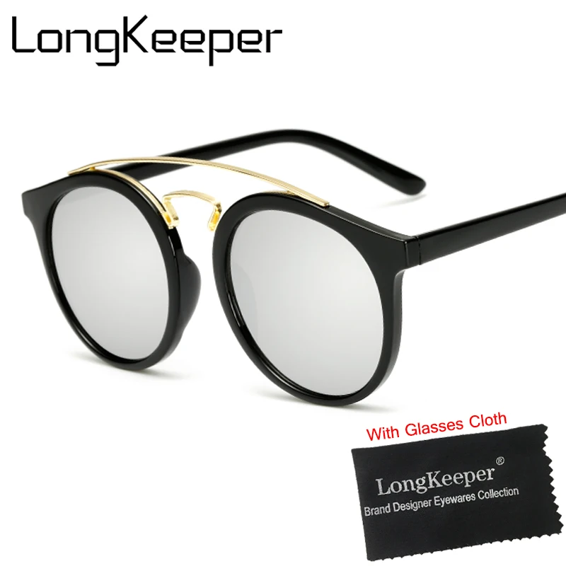 

LongKeeper 2017 Women Luxury Brand Sunglasses Mirror Cateye Sunglasses Ladies Driving Eyewear Reflect Sun Glasses Cat Eye