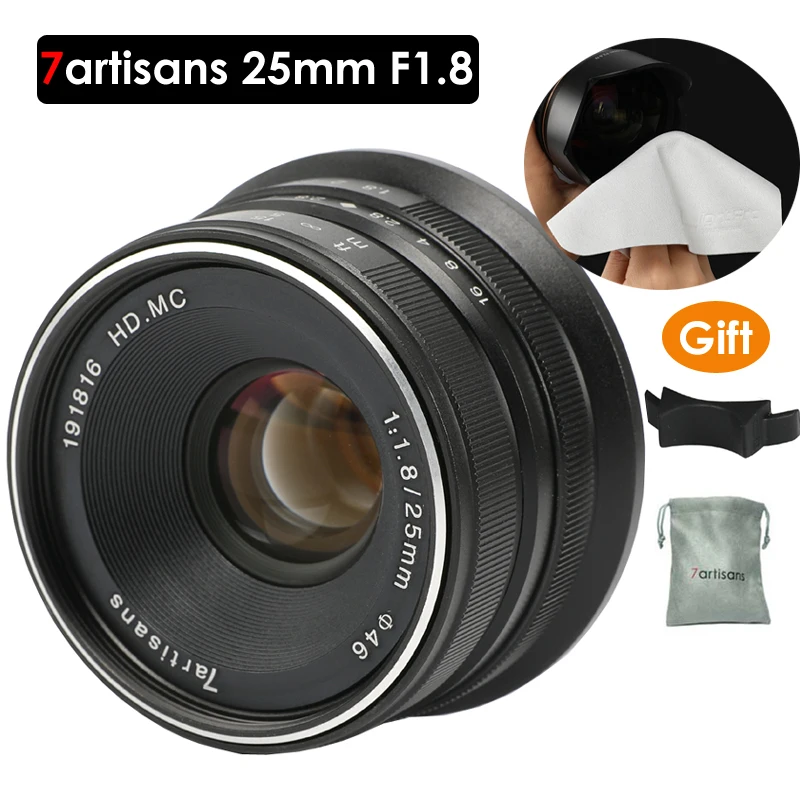 7artisans 25mm / F1.8 Prime Lens to All Single Series for E Mount / for Micro 4/3 Cameras A7 A7II A7R A7RII X-A1 X-A2 G1 G2 G3