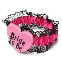 Новая невеста, чтобы быть значок Черный Красный Кружева Подвязки для девичника Вечерние