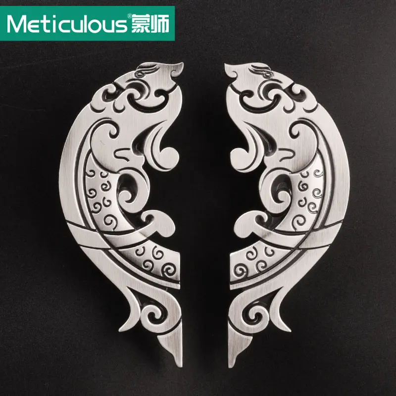 1Pcs Chinese Antique Furniture Handles Round Vintage Cabinet Knobs and Handle Door Closet Cabinet Drawer Pull Handle for Kitchen