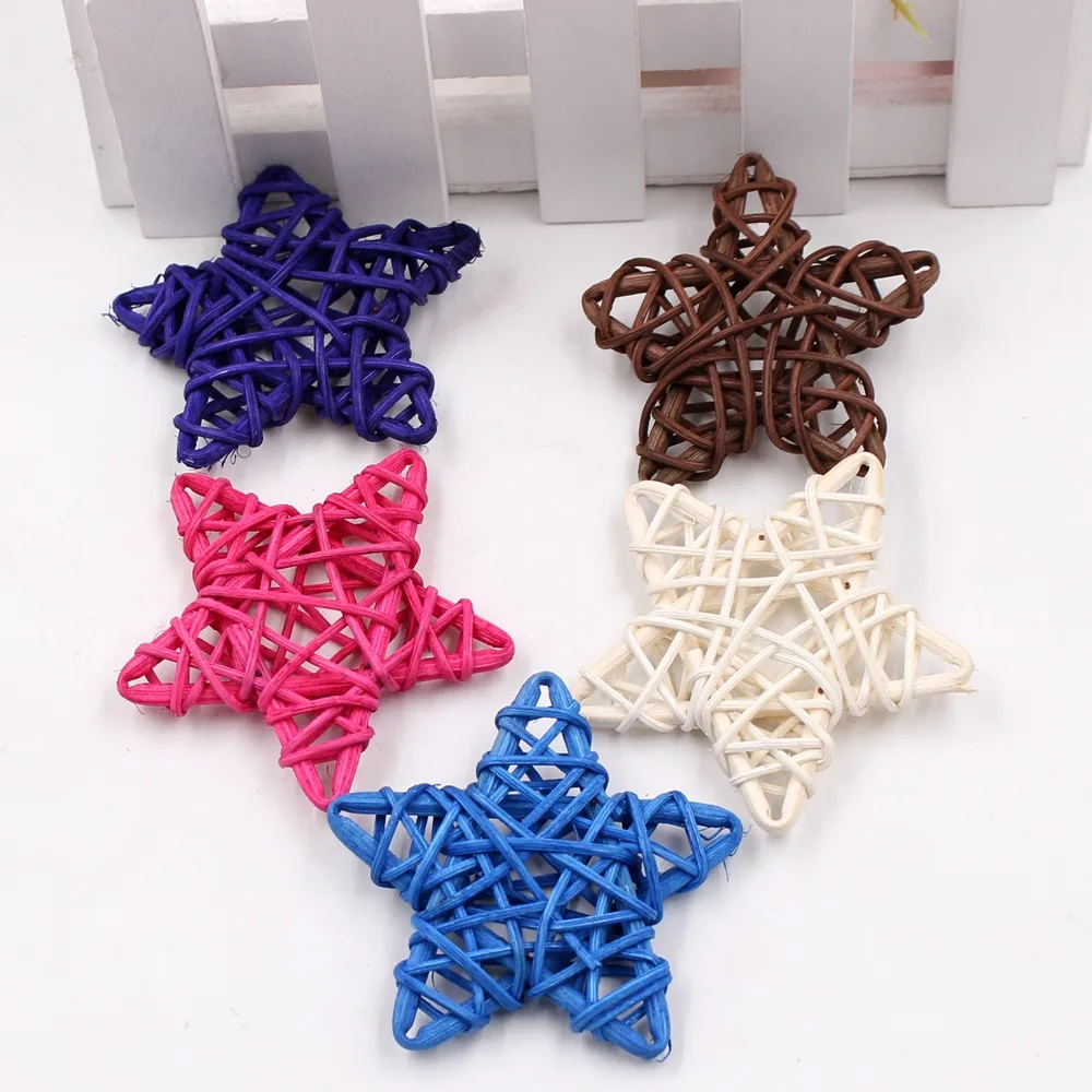 

5Pcs/lot 6cm Rattan Wood Star for Wedding Birthday Party Decoration New Year Kids Gift Toys Christmas DIY Craft Decor Supplies