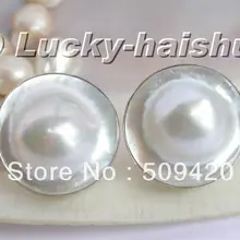 >>>>> натуральный белый Южного Моря Mabe Жемчуг Серьги
