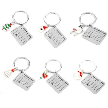

Festival Calendar Keychain Christmas tree/Santa Claus/reindeer Keyholder Stainless Steel Key Ring December 25 Christmas Gifts