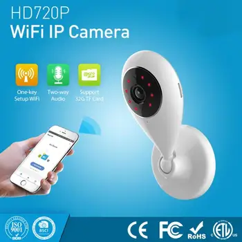 

Smart Home IP Camera 720P Wifi Wireless Night Vision Two Way Audio Camera Support 64G SD Card Compatible with Alexa Google Home