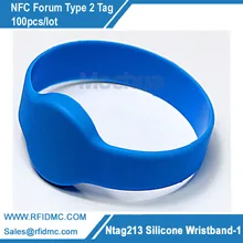 13,56 МГц наручный браслет NFC Ntag213 чип силиконовый материал для бассейна, спа-клуба