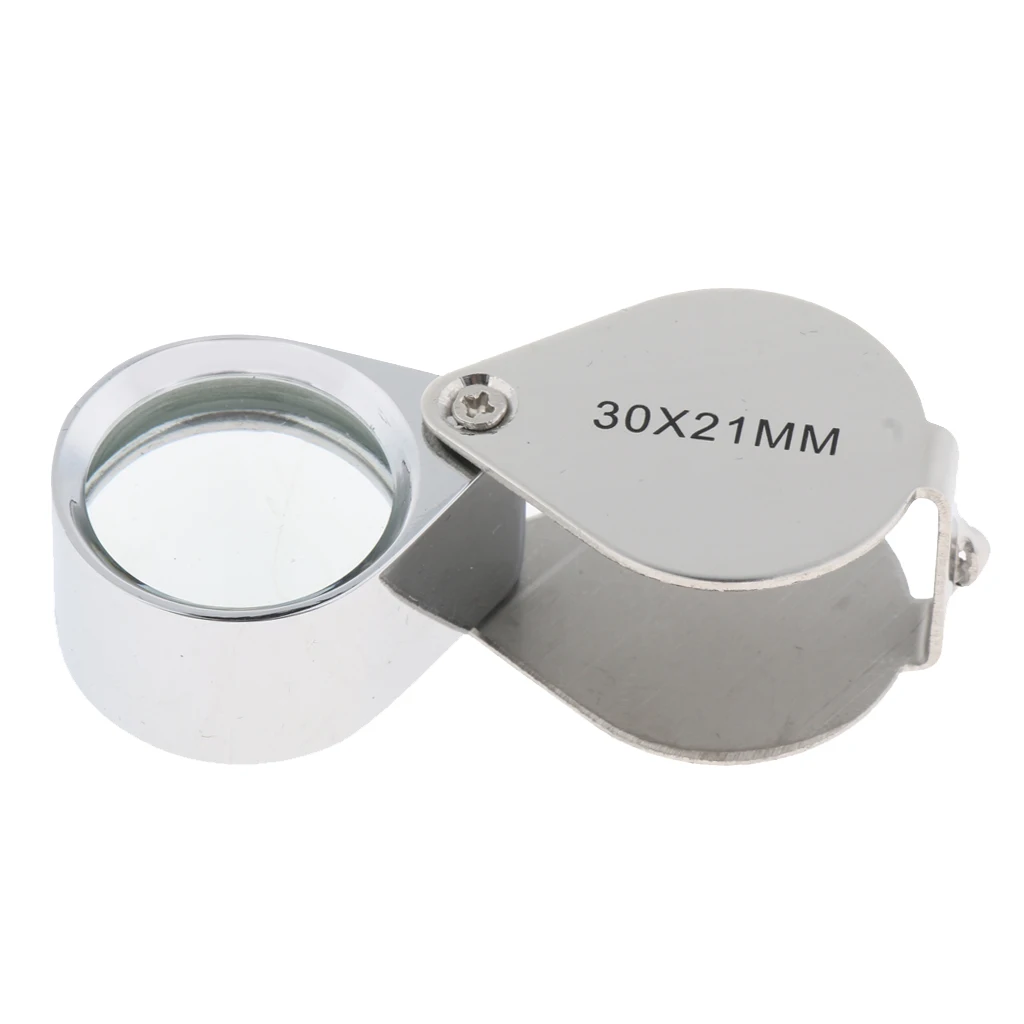 Mini Foldable 30 Times Magnifying Magnifier Glass Jeweler Eye Jewelry Loupe
