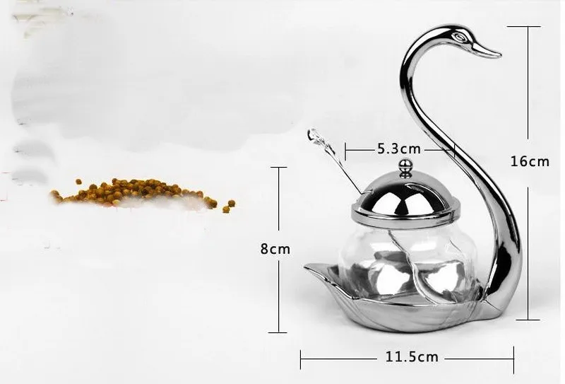 Креативный сосуд стакан бутылка для приправ прекрасный лебедь кофе сахар солонка шейкер Свадебный домашний Соус Бутылка высококлассный гостиничный сервис