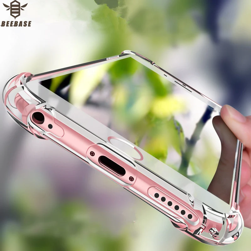 

BEEBASE Transparent Shockproof Phone case For iphone 7 8 6 6s Plus case soft Silicon Phone Back cover For iphone X 7Plus 8Plus