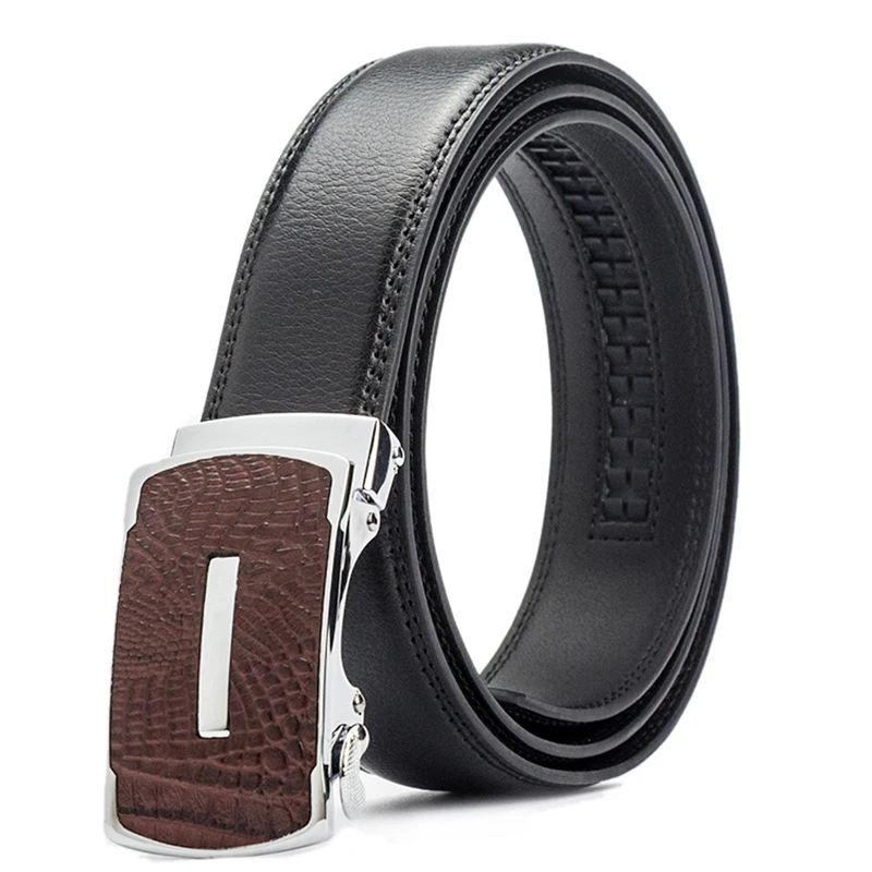 BELTS MANUFACTURER Men's Novelty Split Leather Belt Automatic Buckle