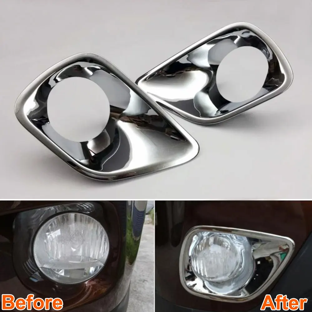 For Toyota RAV4 2014 2Pcs Car ABS Chrome Front Bumper Fog Light Lamp