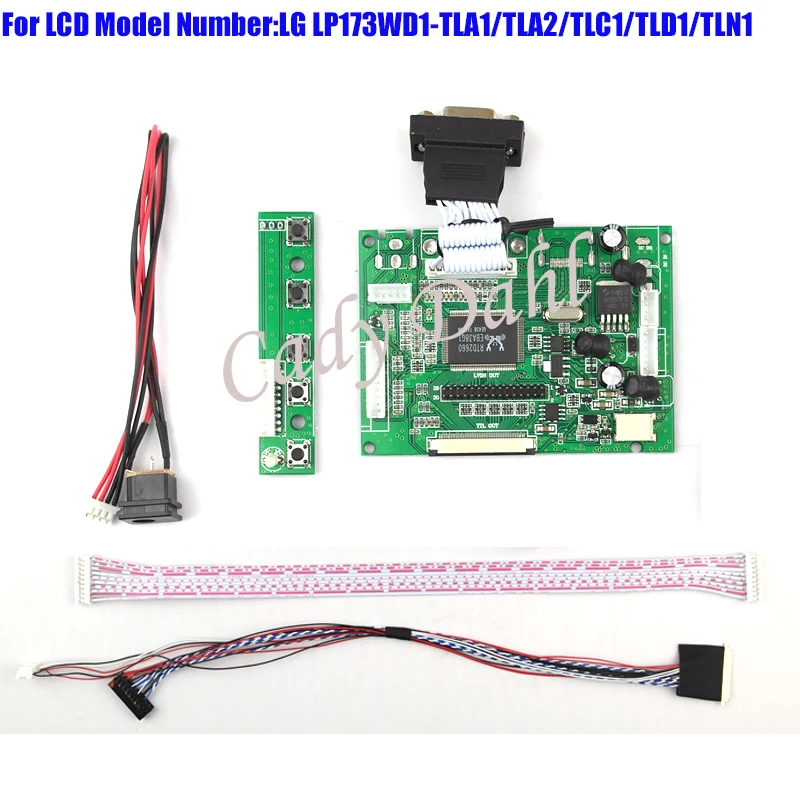 VGA AV LVDS плата контроллера + 40 контактов Lvds набор кабелей для LP173WD1 TLA1/TLA2/TLC1/TLD1/TLN1