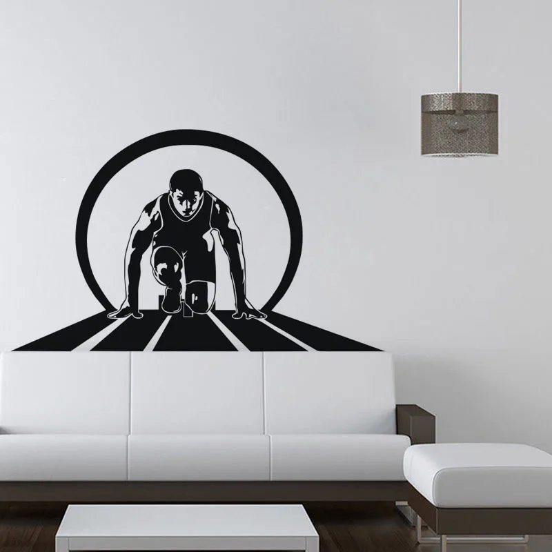 

Athlete Is Ready To Start Vinyl Wall Stickers Funny Sports Wall Decals for Bedroom Livign Room Home Decor DC0534