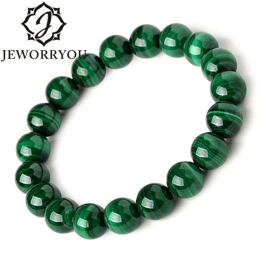 6-10mm Pulsera Malachite Bracelet Women Jewelry Natural Stone Stretch Couple Bracelet For Men Malachite Beads Bracelets 2019