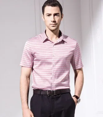 Short-sleeved shirts for business casual English check shirts for men's wear new